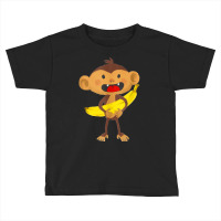 Monkey With Banana Kindergarten Kids Funny Monkey Toddler T-shirt | Artistshot