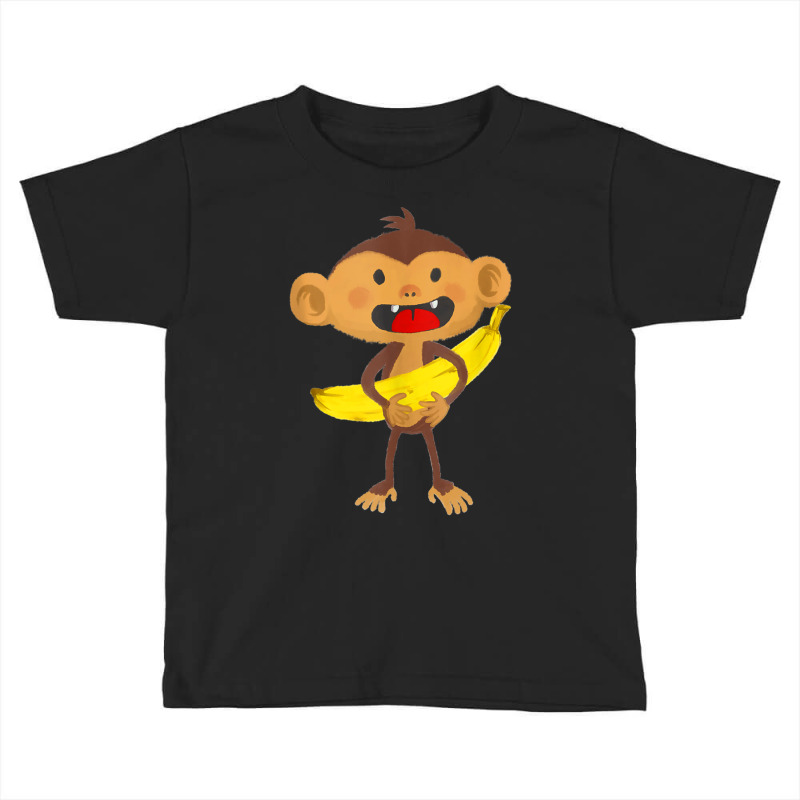 Monkey With Banana Kindergarten Kids Funny Monkey Toddler T-shirt by nasson | Artistshot