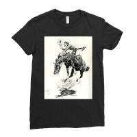 Rodeo Cowgirl Riding Bucking Horse T Shirt Ladies Fitted T-shirt | Artistshot