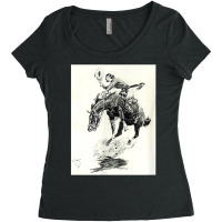 Rodeo Cowgirl Riding Bucking Horse T Shirt Women's Triblend Scoop T-shirt | Artistshot