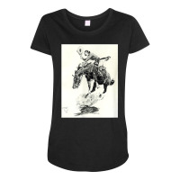 Rodeo Cowgirl Riding Bucking Horse T Shirt Maternity Scoop Neck T-shirt | Artistshot