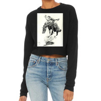 Rodeo Cowgirl Riding Bucking Horse T Shirt Cropped Sweater | Artistshot