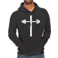 Barbell Dumbbell Cross Christian Jesus Gym Workout Vintage Hoodie | Artistshot