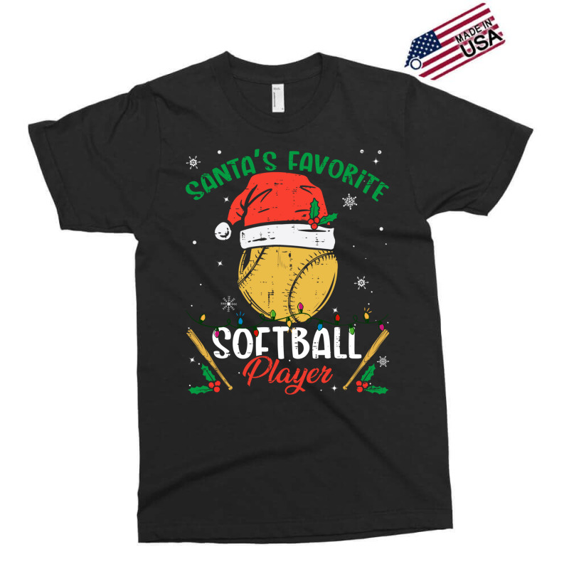 Santa's Favorite Softball Player Christmas Pajama Exclusive T-shirt | Artistshot