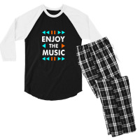 Enjoy The Music Men's 3/4 Sleeve Pajama Set | Artistshot