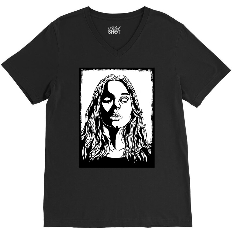 Blind Woman V-Neck Tee by bokshielverts | Artistshot