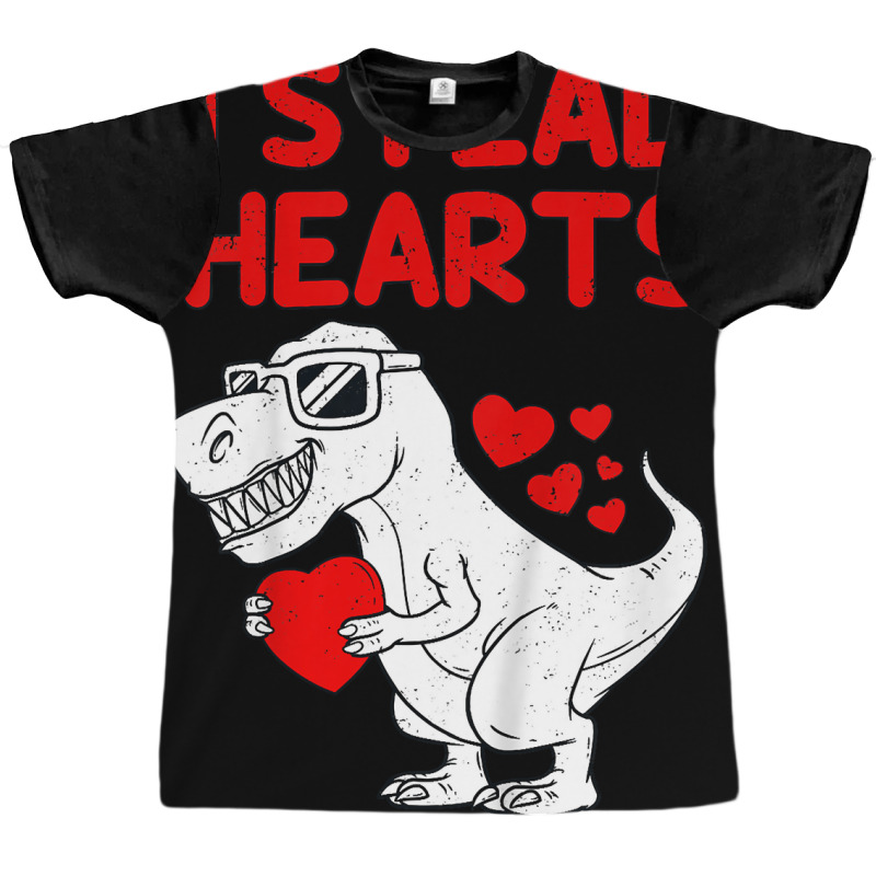 Kids I Steal Hearts T Rex Dino Valentines Day Todd Graphic T-shirt | Artistshot