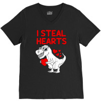 Kids I Steal Hearts T Rex Dino Valentines Day Todd V-neck Tee | Artistshot