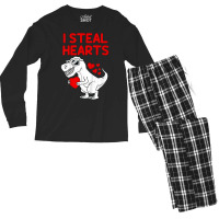 Kids I Steal Hearts T Rex Dino Valentines Day Todd Men's Long Sleeve Pajama Set | Artistshot