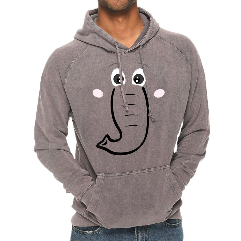 Elephant Face, Cartoon Style, Easy Halloween Costu Vintage Hoodie | Artistshot