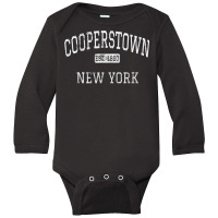 Cooperstown New York Ny Vintage T Shirt Long Sleeve Baby Bodysuit | Artistshot