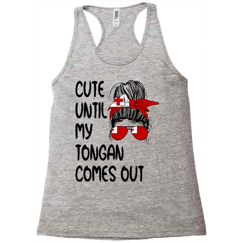 Funny Cute Until My Tongan Comes Out Pullover Hood Racerback Tank by dong | Artistshot