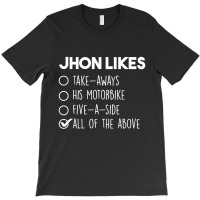 Personalised Name Likes His Motor Bike Tick T-shirt | Artistshot