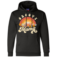 Groovy Mama Retro Rainbow Colorful Flowers Design Champion Hoodie | Artistshot