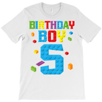 Master Builder 5th Birthday Boy 5 Five Year Buildi T-shirt | Artistshot