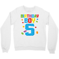 Master Builder 5th Birthday Boy 5 Five Year Buildi Crewneck Sweatshirt | Artistshot