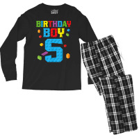 Master Builder 5th Birthday Boy 5 Five Year Buildi Men's Long Sleeve Pajama Set | Artistshot