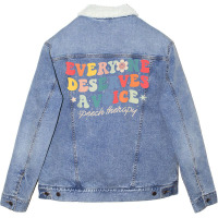 Speech Therapy Speech Language Pathologist Slp Tea Unisex Sherpa-lined Denim Jacket | Artistshot