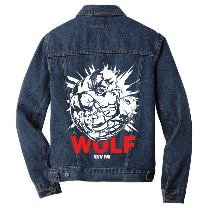 Wolf Gym Beast Power Men Denim Jacket | Artistshot