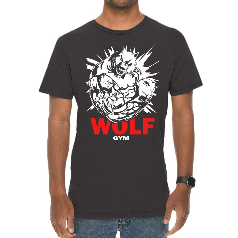 Wolf Gym Beast Power Vintage T-shirt | Artistshot