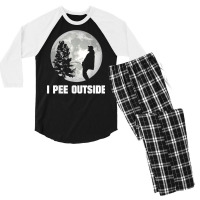 I Pee Outside I Love Peeing Outside Funny Camping Men's 3/4 Sleeve Pajama Set | Artistshot