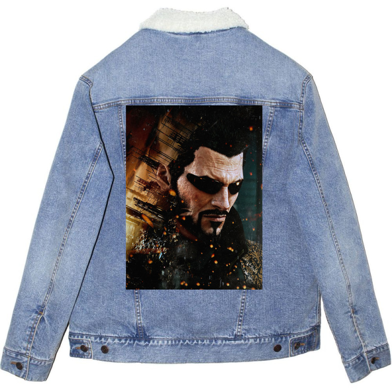 Jensen Double Exposure Poster Unisex Sherpa-lined Denim Jacket | Artistshot