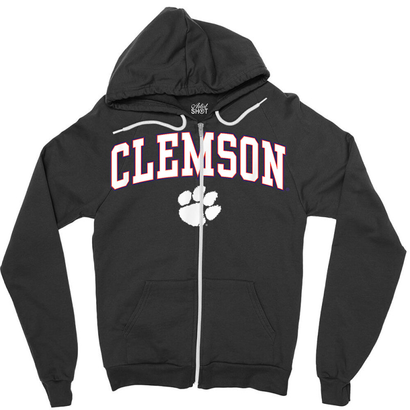 Clemson Tigers Arch Over Orange Officially License Zipper Hoodie | Artistshot