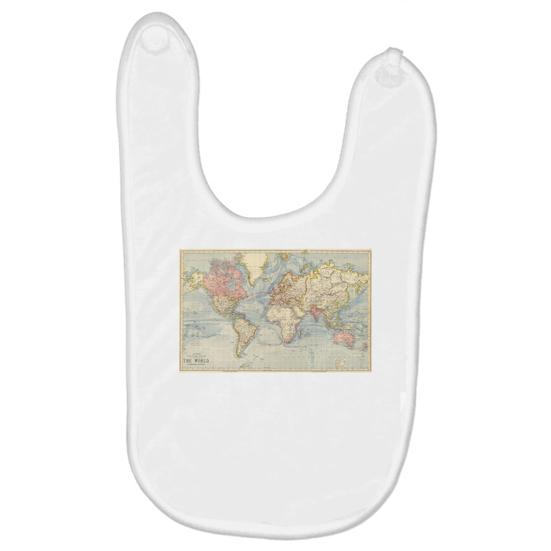 Vintage Map Of The World (1883) Baby Bibs | Artistshot