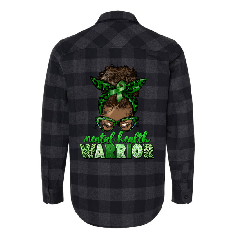 Mental Health Warrior Afro Messy Bun Flannel Shirt | Artistshot