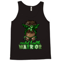 Mental Health Warrior Afro Messy Bun Tank Top | Artistshot