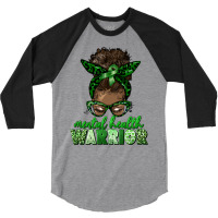 Mental Health Warrior Afro Messy Bun 3/4 Sleeve Shirt | Artistshot