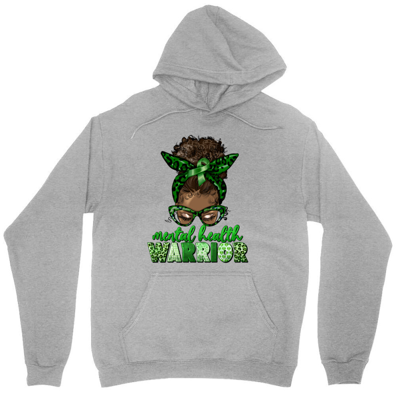 Mental Health Warrior Afro Messy Bun Unisex Hoodie | Artistshot