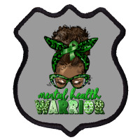 Mental Health Warrior Afro Messy Bun Shield Patch | Artistshot