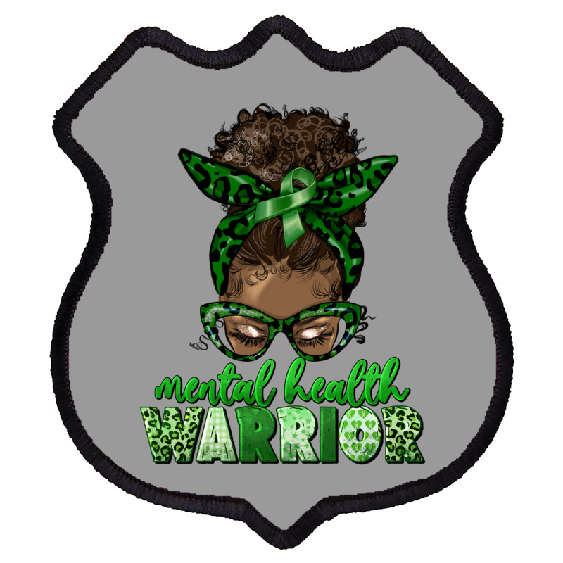 Mental Health Warrior Afro Messy Bun Shield Patch | Artistshot