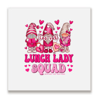 Lunch Lady Teacher Squad Valentines Day Gnomes Hol Metal Print Square | Artistshot