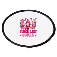 Lunch Lady Teacher Squad Valentines Day Gnomes Hol Oval Patch | Artistshot