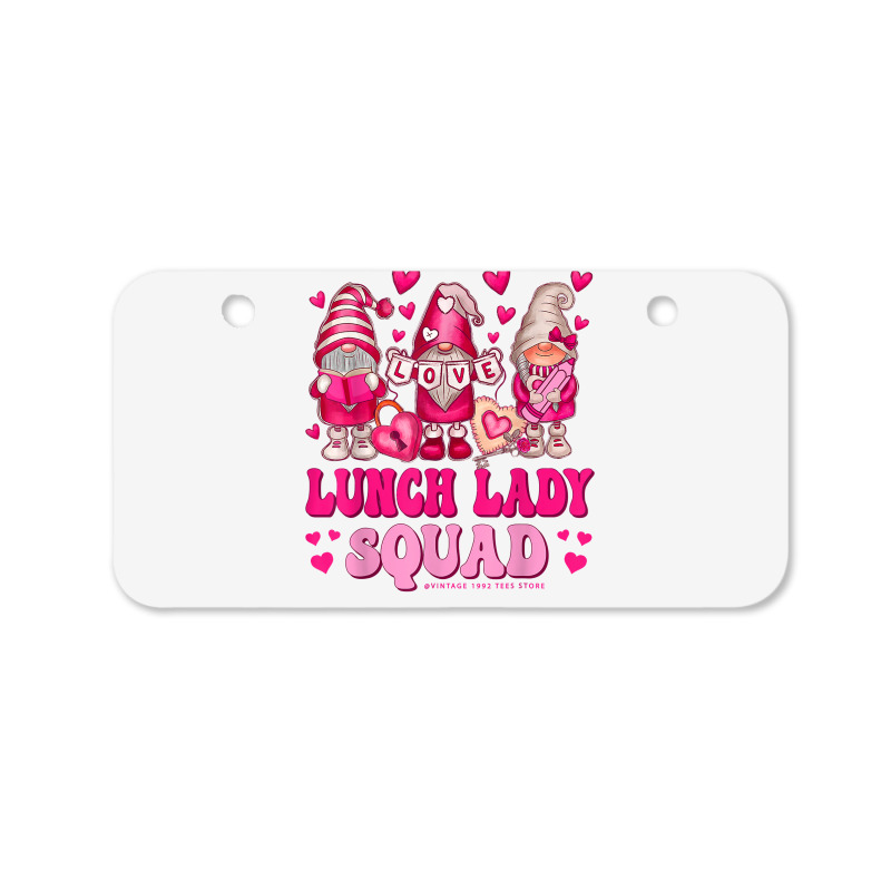 Lunch Lady Teacher Squad Valentines Day Gnomes Hol Bicycle License Plate | Artistshot