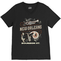 New Orleans Louisiana Jazz Festival Vintage T Shir V-neck Tee | Artistshot