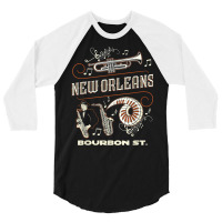 New Orleans Louisiana Jazz Festival Vintage T Shir 3/4 Sleeve Shirt | Artistshot