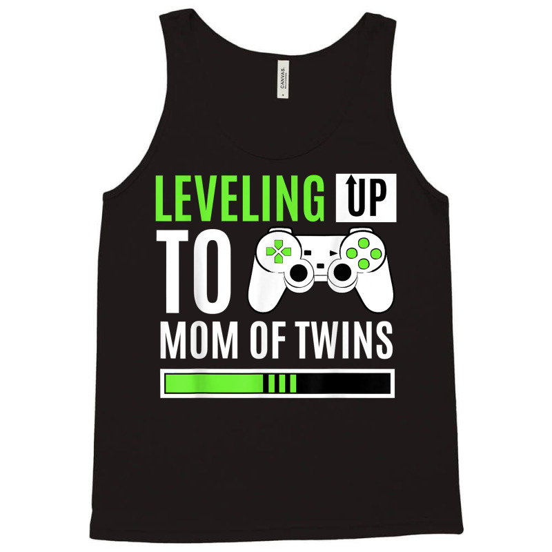 Leveling Up To Mom Of Twins Gaming Gender Reveal C Tank Top | Artistshot