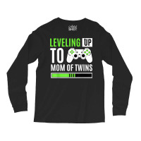 Leveling Up To Mom Of Twins Gaming Gender Reveal C Long Sleeve Shirts | Artistshot