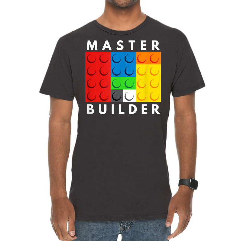 Master Builder Building Blocks Brick Builders Toys Vintage T-shirt | Artistshot