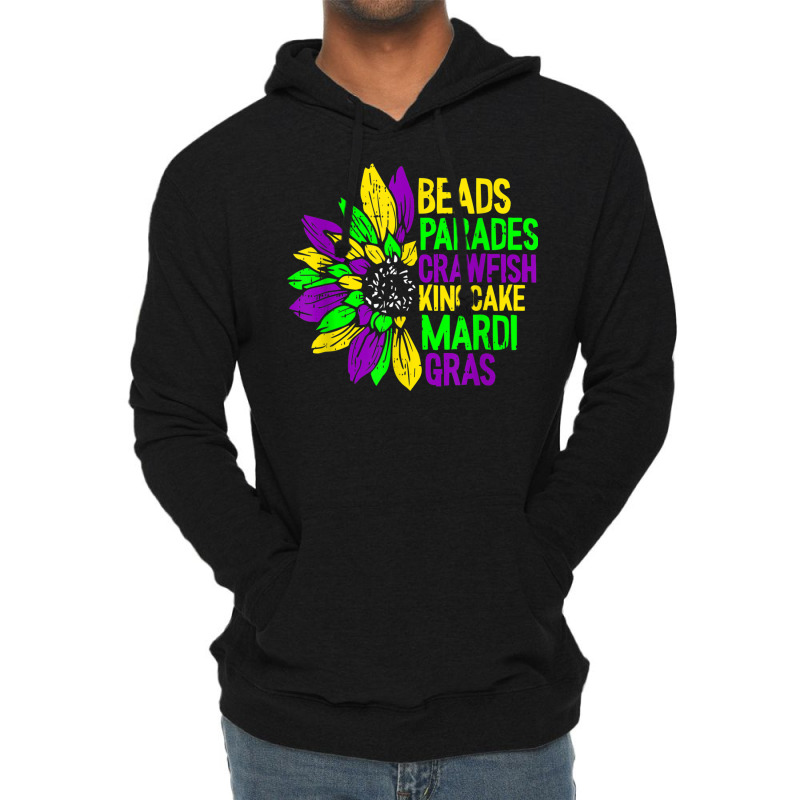 Beads Parades Crawfish Kingcake Mardi Gras Masquer Lightweight Hoodie | Artistshot