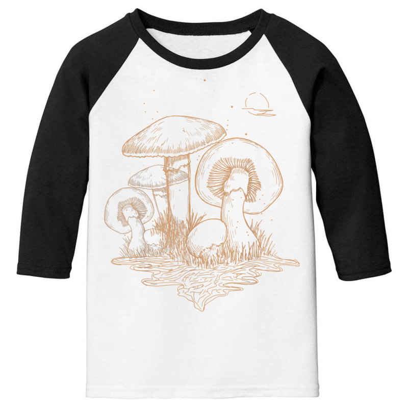 Awesome Mushrooms Shirt Fungi Mycology Lovers Myco Youth 3/4 Sleeve by bettincam | Artistshot