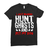 Ghost Hunter Paranormal Hunting Investigator Dog L Ladies Fitted T-shirt | Artistshot