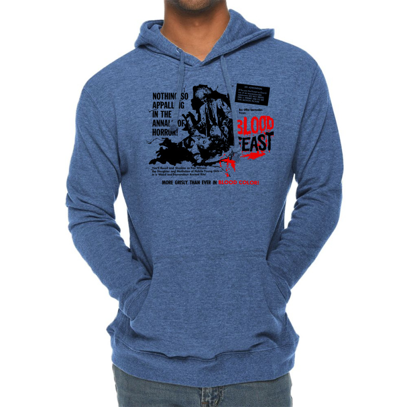 Blood Feast Vintage Horror Movie Poster Lightweight Hoodie by salvanspiza3 | Artistshot