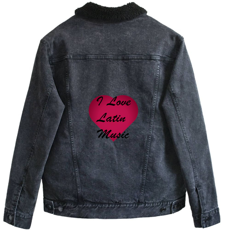 I Love Latin Music Stickers Unisex Sherpa-Lined Denim Jacket by GregoryHoneycutt | Artistshot