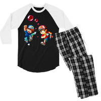 Retro Arcade Pang   Vector Illustration Men's 3/4 Sleeve Pajama Set | Artistshot