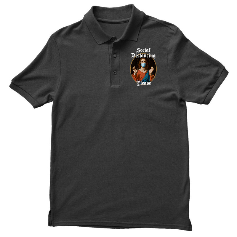 Social Distancing Jesus Men's Polo Shirt by mennnontohg | Artistshot