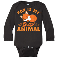 Foxes Cute Kids Boys Girls Fox Is My Spirit Animal Long Sleeve Baby Bodysuit | Artistshot